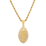 Steeltime 18k Gold Plated Football Necklace