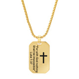 "For With God Nothing Shall Be Impossible" Dog Tag Pendant