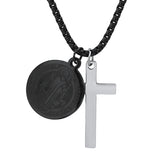 St. Benedict Double Pendant Cross Necklace