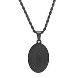 Stainless Steel & Mother Of Pearl Lady Of Guadalupe Pendant