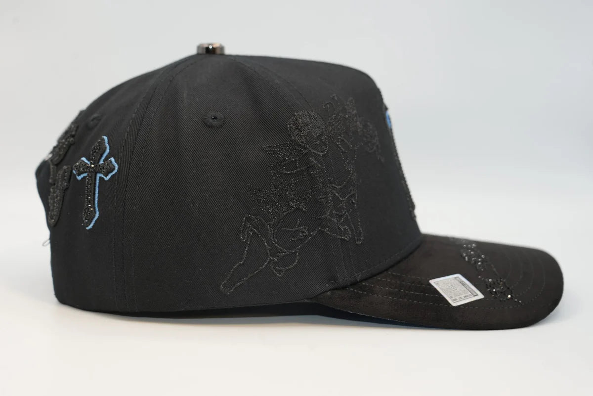 Big Boss Angeles Cross Rhinestone Crystal Black