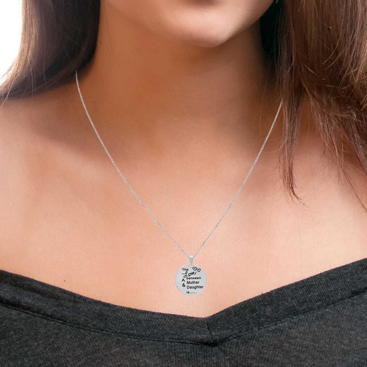 Double Sided 'The Love Between A Mother And Daughter Is' 'Forever And Ever' Circle Pendant