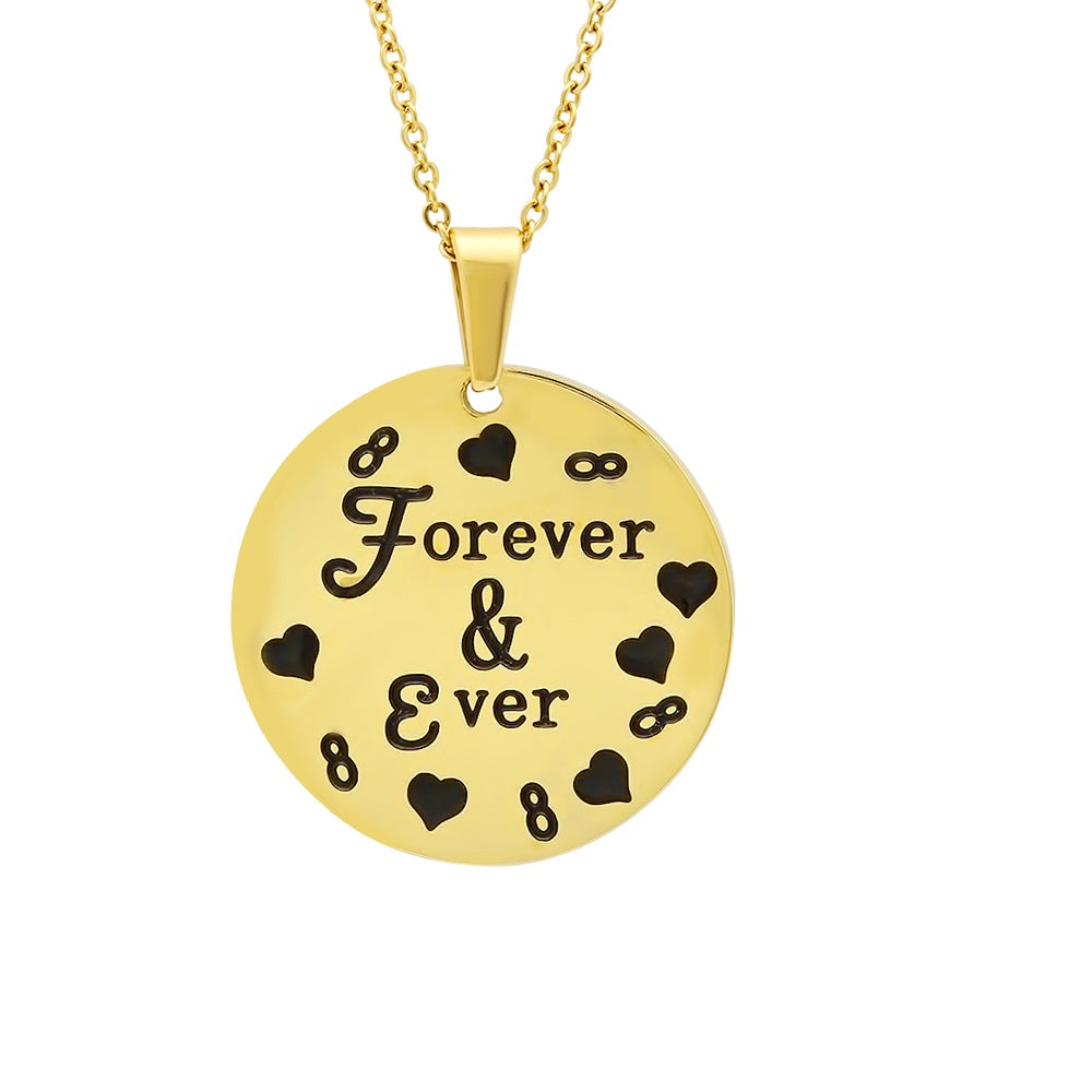 Double Sided 'The Love Between A Mother And Daughter Is' 'Forever And Ever' Circle Pendant