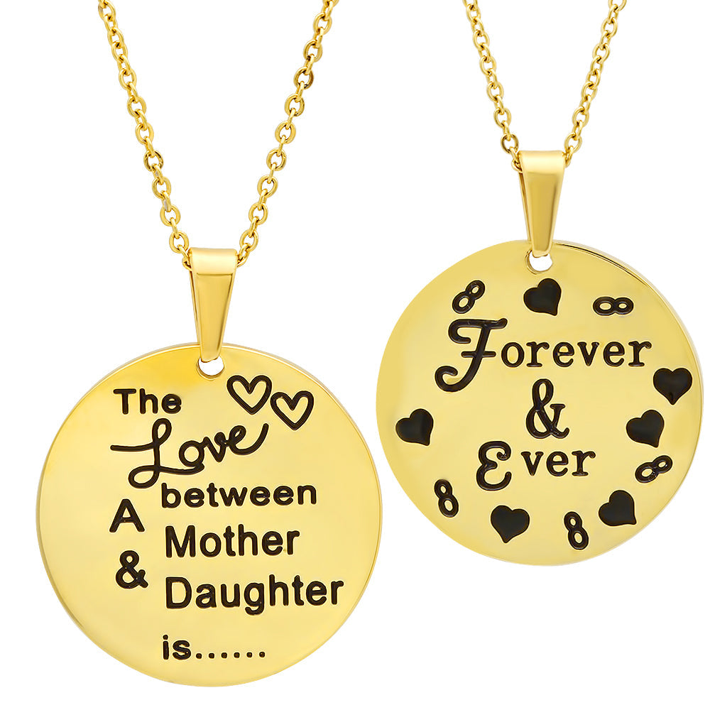 Double Sided 'The Love Between A Mother And Daughter Is' 'Forever And Ever' Circle Pendant