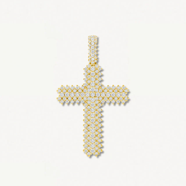 ICE KART SPIKE CROSS PENDANT GOLD