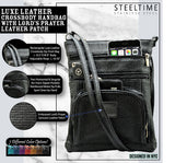 SteelTime Unisex Leather Crossbody Bag With Serenity Prayer