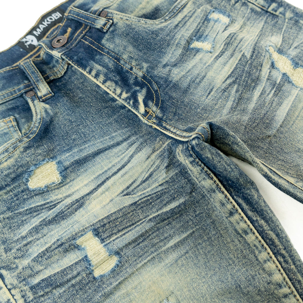 MAKOBI B1979 KIDS Jacob Stacked Jeans - Dirt