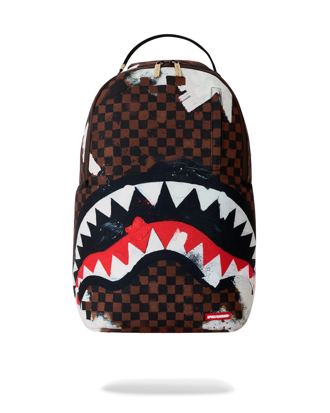 SprayGround Shark In Paris Cotton Canvas Painted DLX Backpack