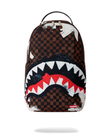 SprayGround Shark In Paris Cotton Canvas Painted DLX Backpack