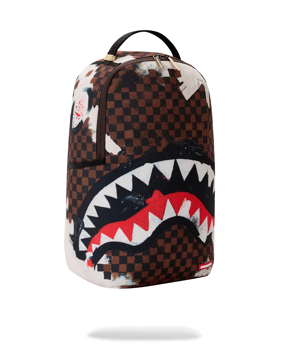 SprayGround Shark In Paris Cotton Canvas Painted DLX Backpack