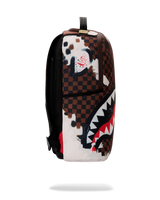 SprayGround Shark In Paris Cotton Canvas Painted DLX Backpack