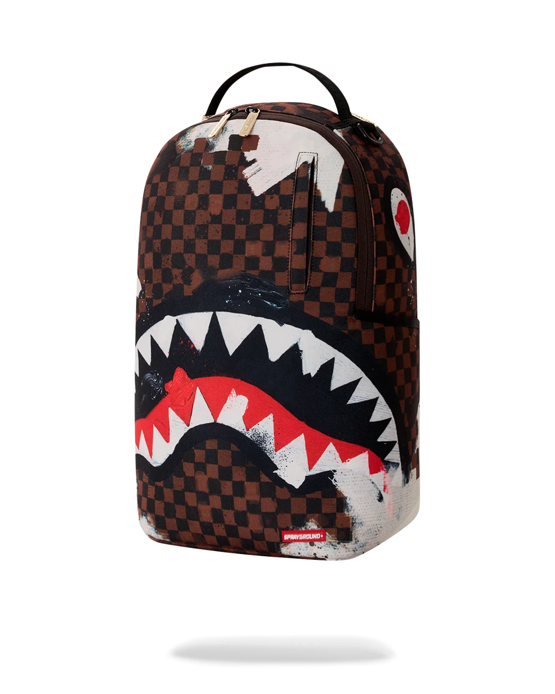 SprayGround Shark In Paris Cotton Canvas Painted DLX Backpack