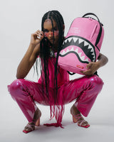 SprayGround Shark Central Pink Embroidered Dlxsv Backpack