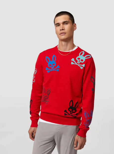 Psycho Bunny - Sweater - All Over Bunny - Red