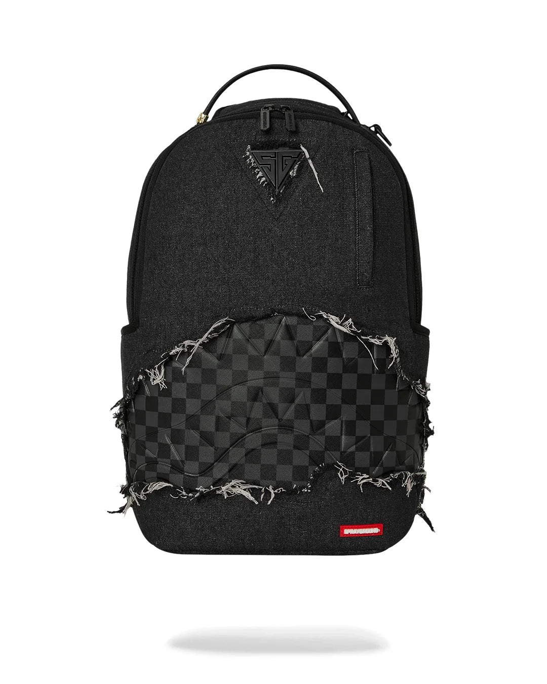 SprayGround Black Denim Tear Shark Dlxsv Backpack