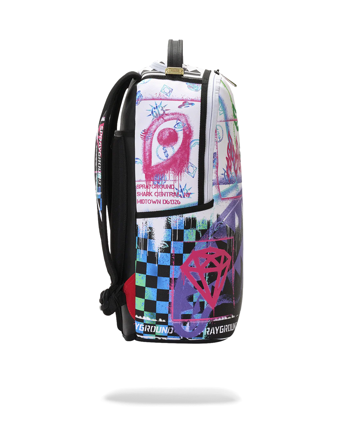 SprayGround Stencil Shark attack Black and White Dlxsv Backpack