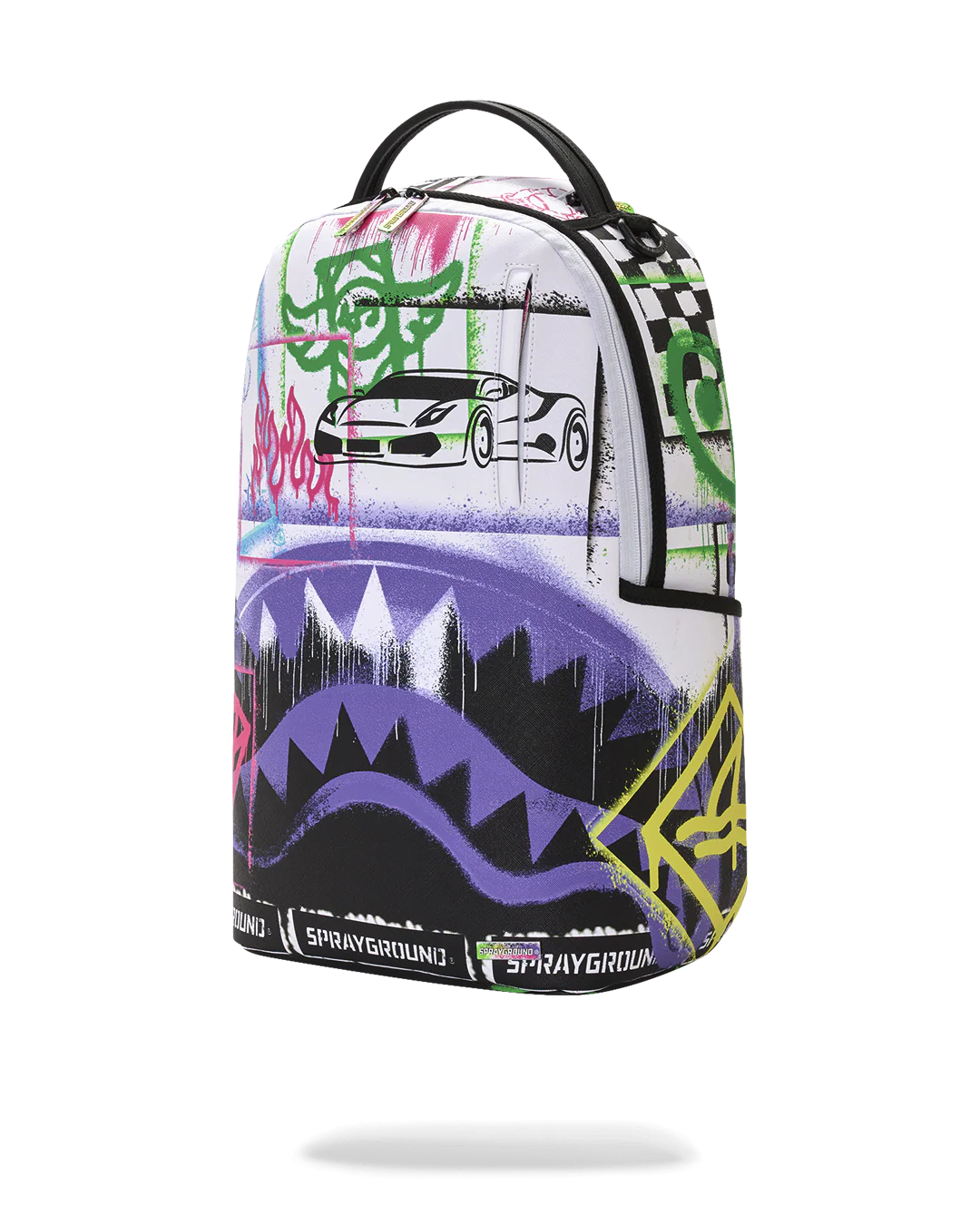 SprayGround Stencil Shark attack Black and White Dlxsv Backpack