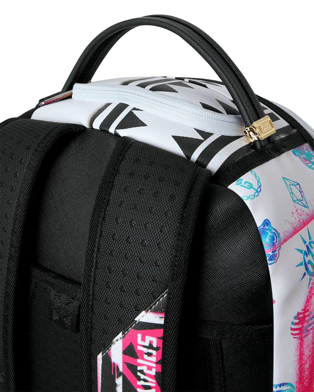 SprayGround Stencil Shark attack Black and White Dlxsv Backpack