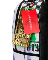SprayGround Stencil Shark attack Black and White Dlxsv Backpack