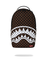 SprayGround Brown And Cream Drip Check Shark Dlxsv Backpack