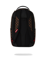 SprayGround Brown And Cream Drip Check Shark Dlxsv Backpack