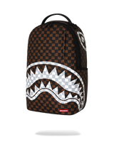 SprayGround Brown And Cream Drip Check Shark Dlxsv Backpack