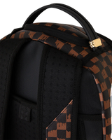 SprayGround Brown And Cream Drip Check Shark Dlxsv Backpack