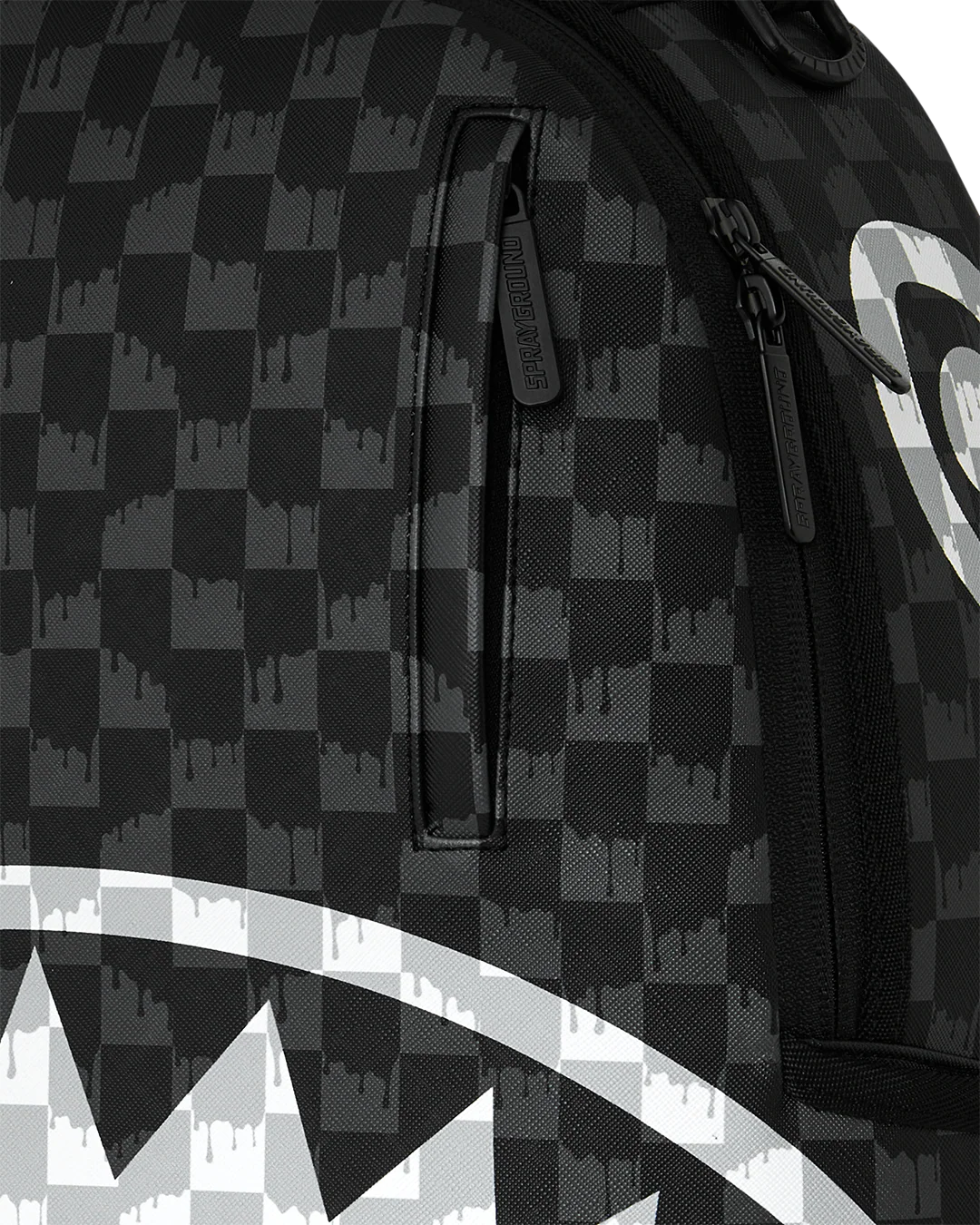 SprayGround Black And White Drip Check Dlxsv Backpack