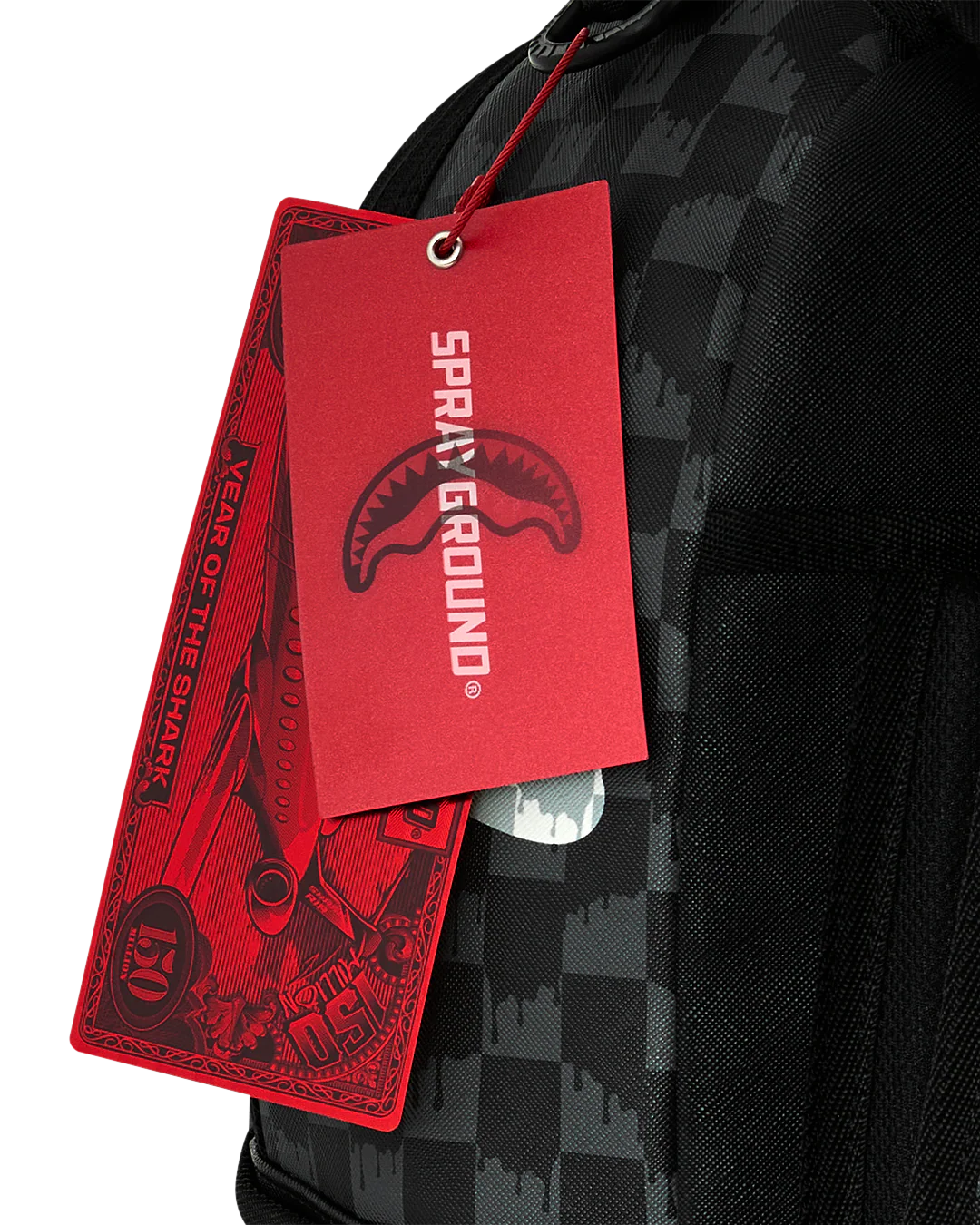 SprayGround Black And White Drip Check Dlxsv Backpack