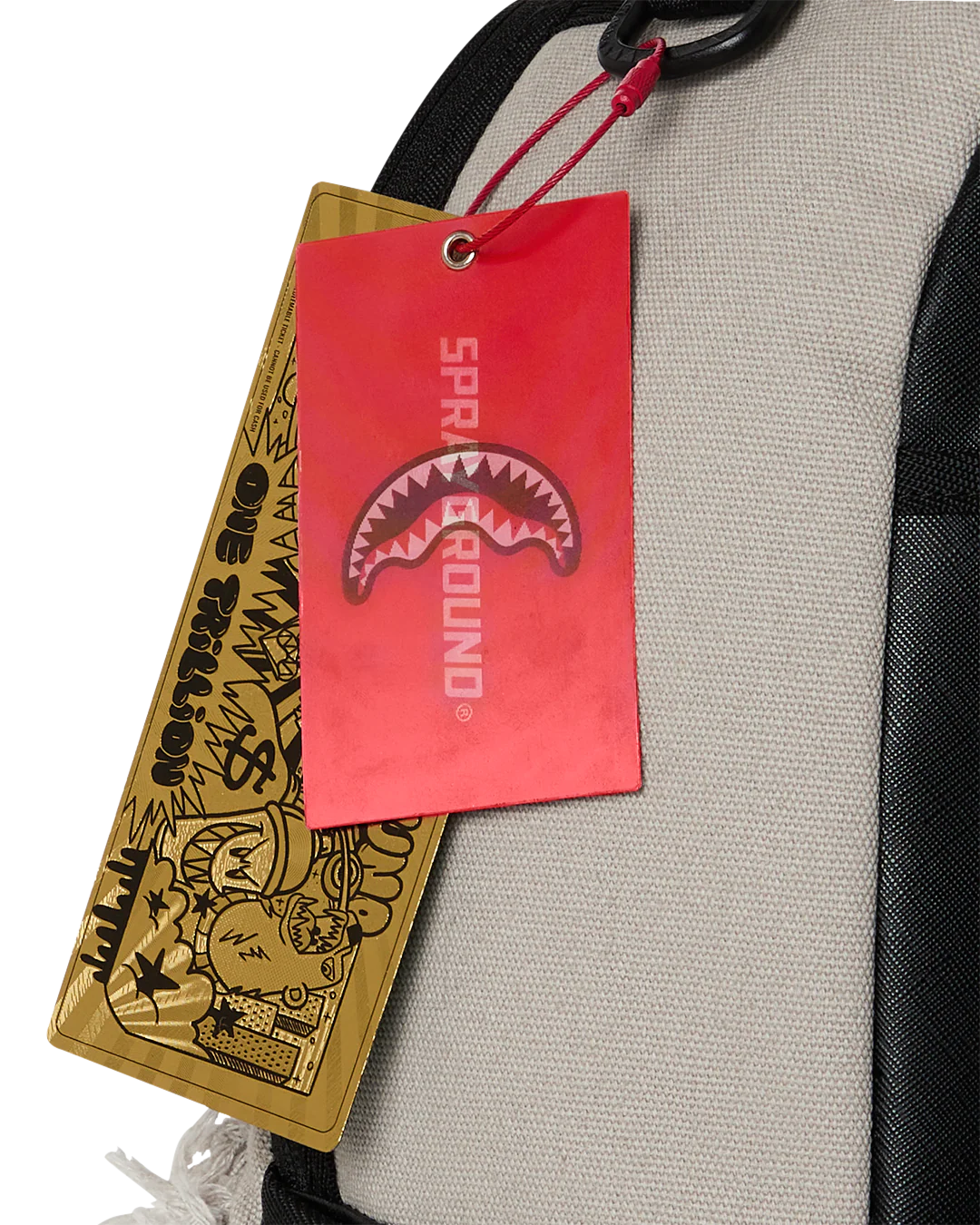 SprayGround Cream Denim Tear Shark Dlxsv Backpack
