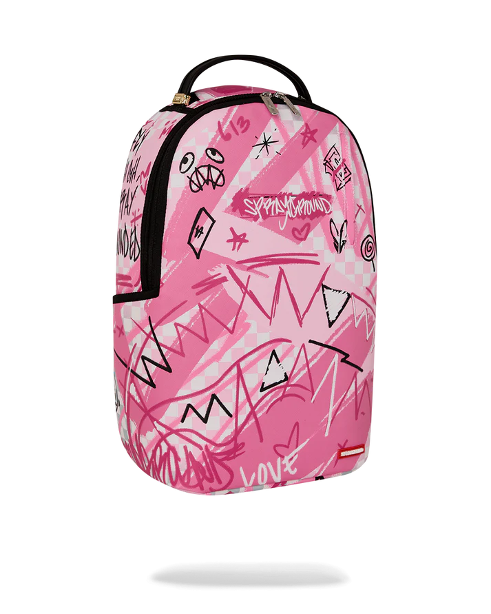 Sprayground Pink Smoke Check Backpack