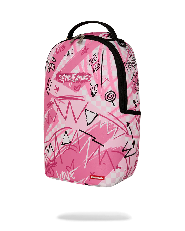 Sprayground Pink Smoke Check Backpack