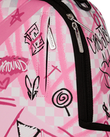 Sprayground Pink Smoke Check Backpack