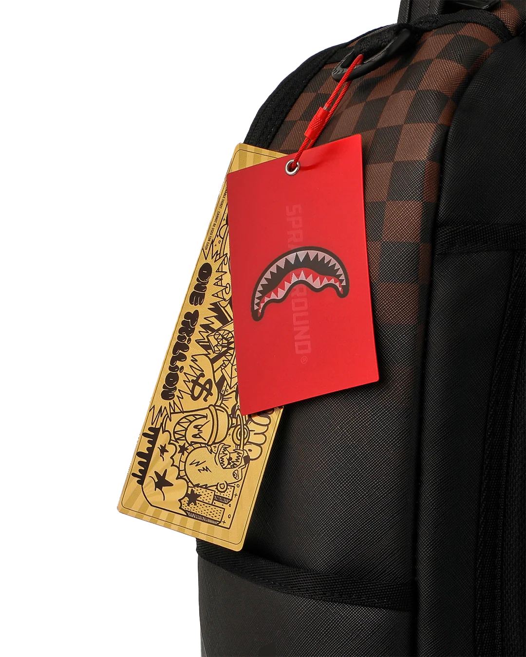 SprayGround Brown Check Ghost Drip Dlxv Backpack