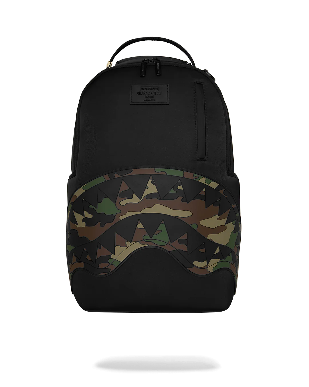 SprayGround Shark Central Black Nylon Camo Dlxsr Backpack