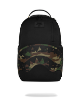 SprayGround Shark Central Black Nylon Camo Dlxsr Backpack