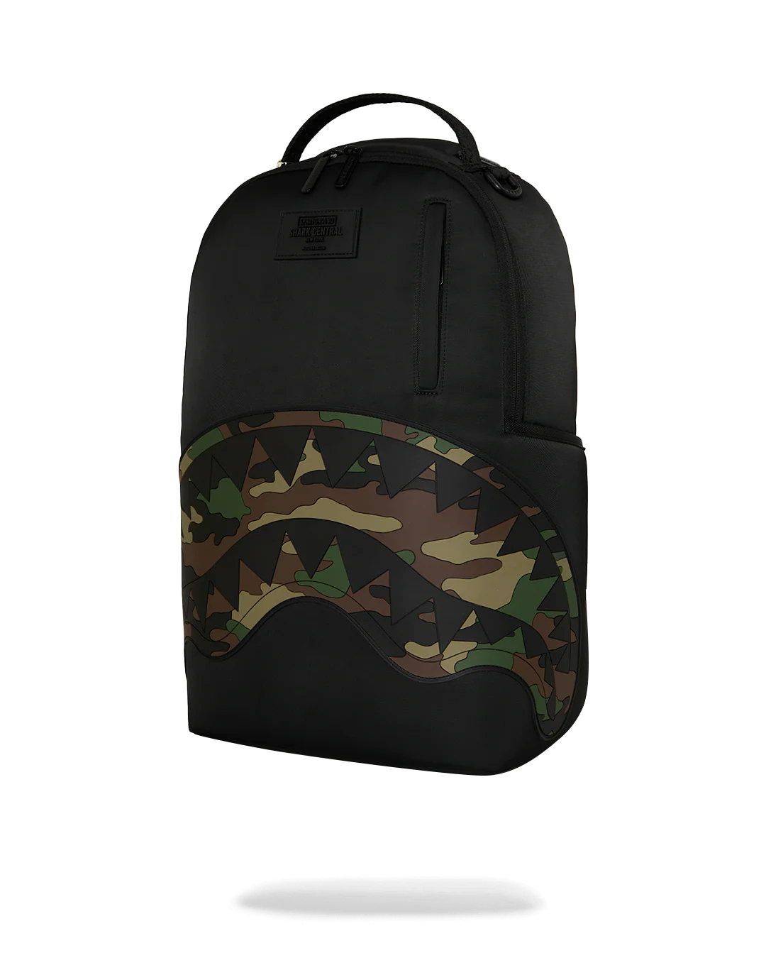 SprayGround Shark Central Black Nylon Camo Dlxsr Backpack