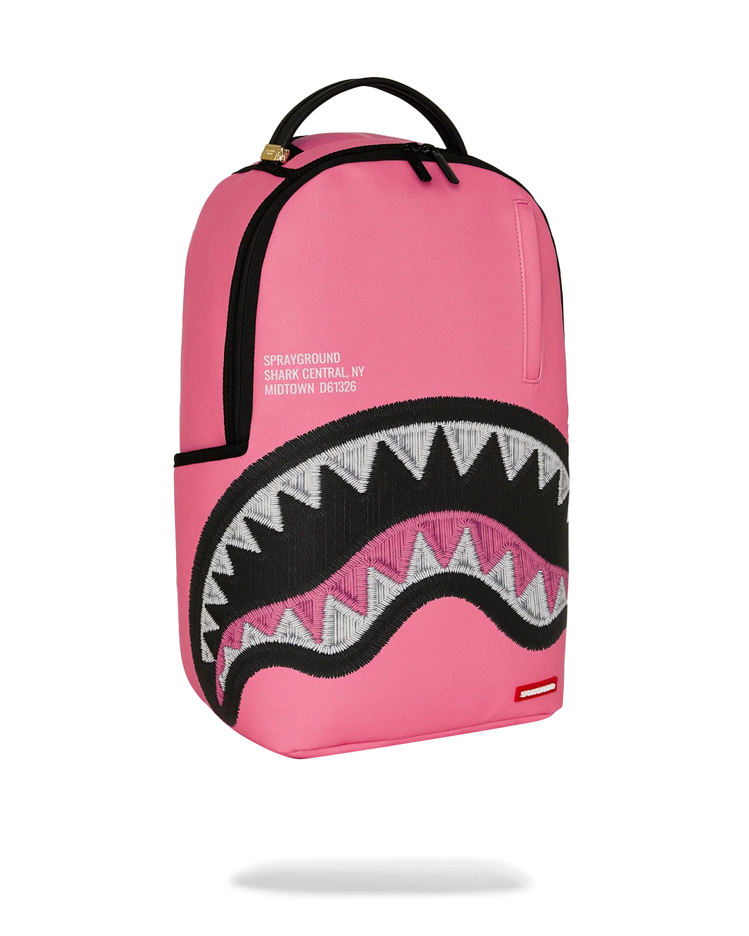 SprayGround Shark Central Pink Embroidered Dlxsv Backpack