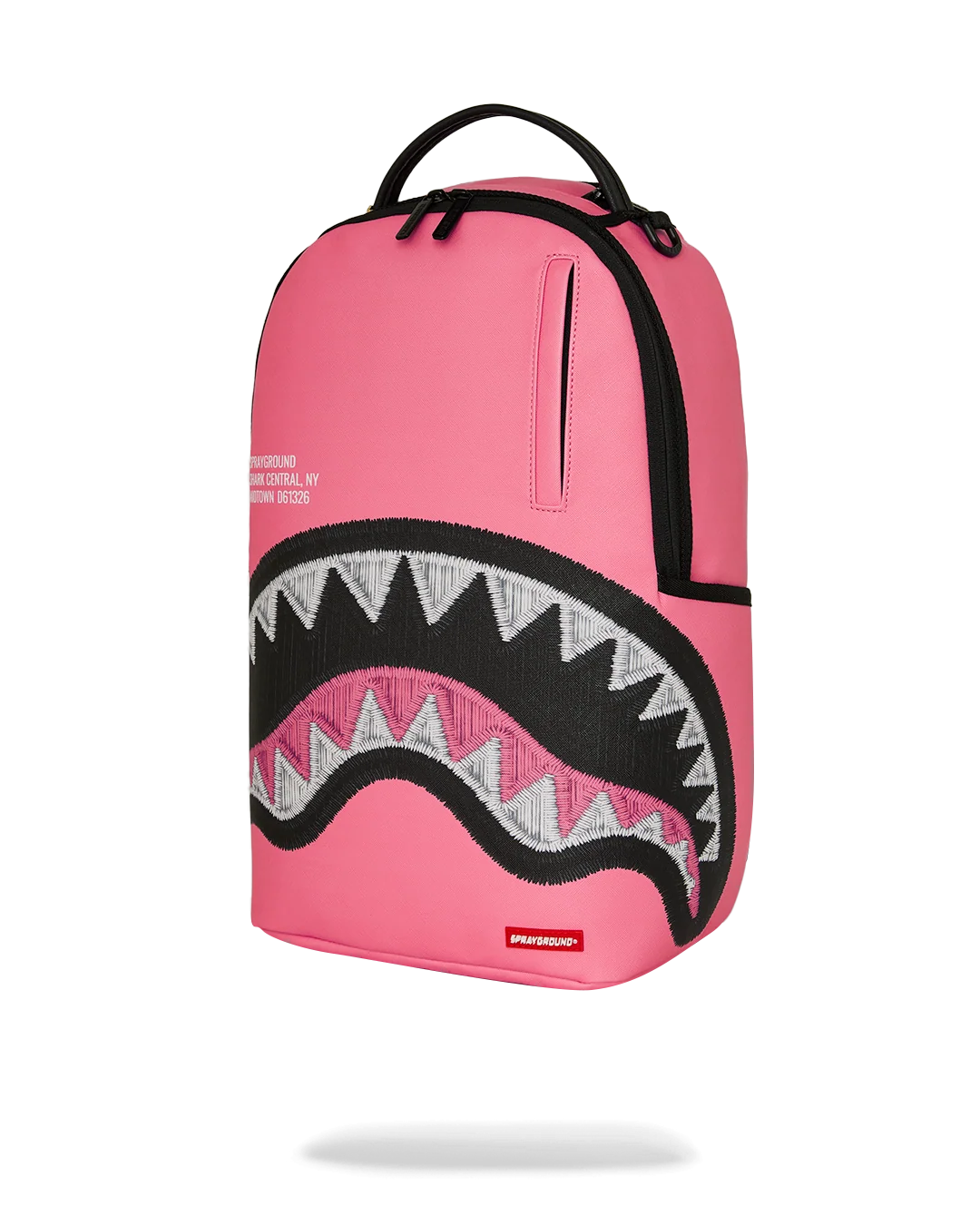 SprayGround Shark Central Pink Embroidered Dlxsv Backpack
