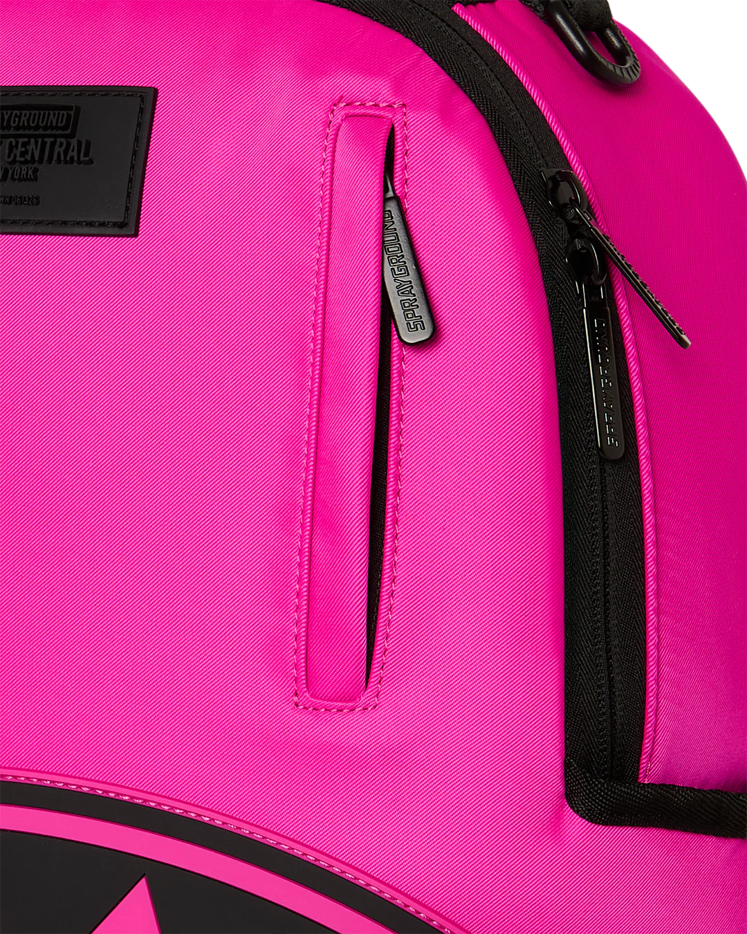 SprayGround Shark Central White Stencil Shark Pink Dlxsv Backpack