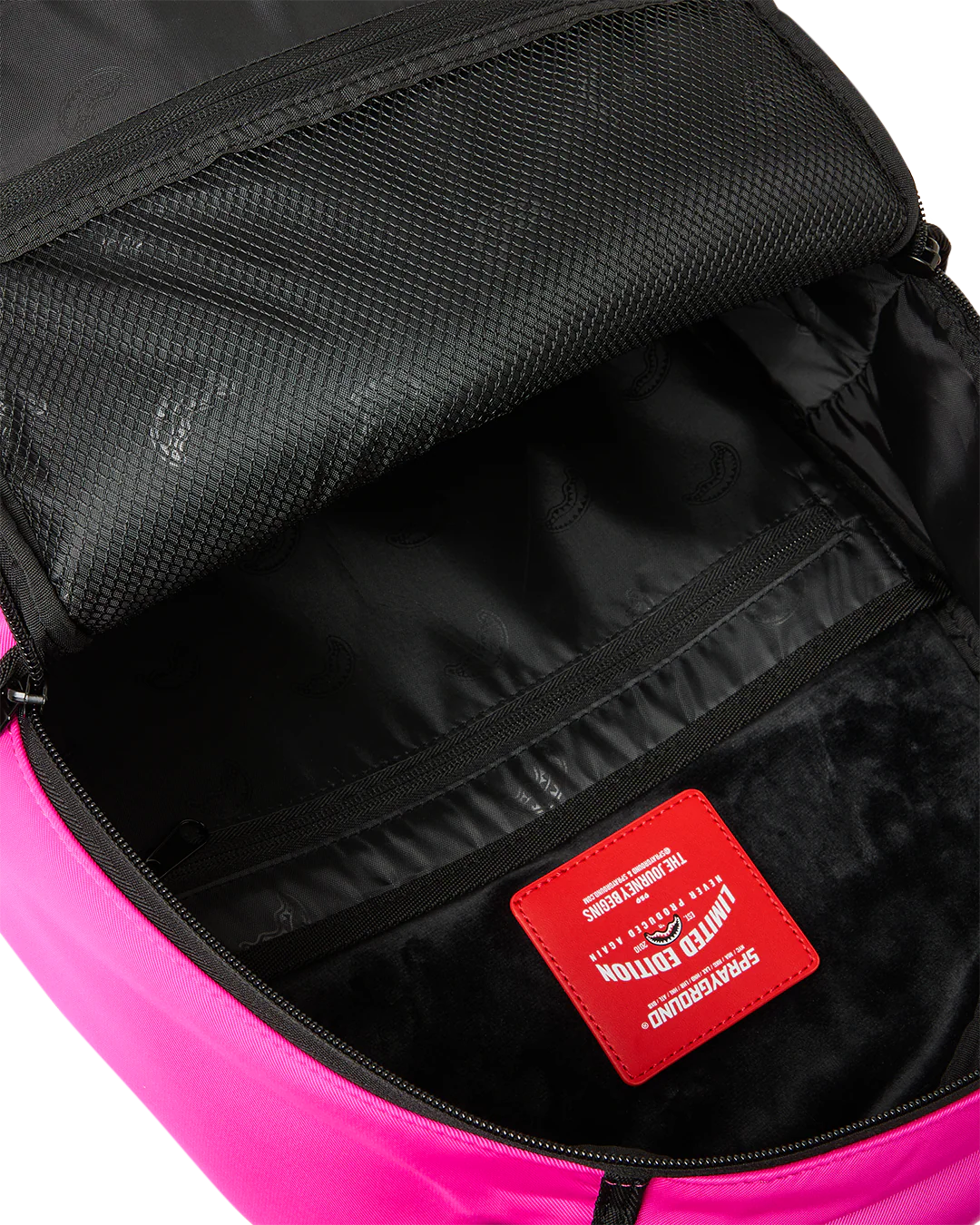 SprayGround Shark Central White Stencil Shark Pink Dlxsv Backpack