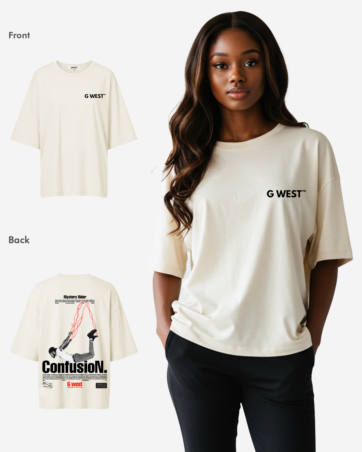G West Womens Oversized Confusion Tee