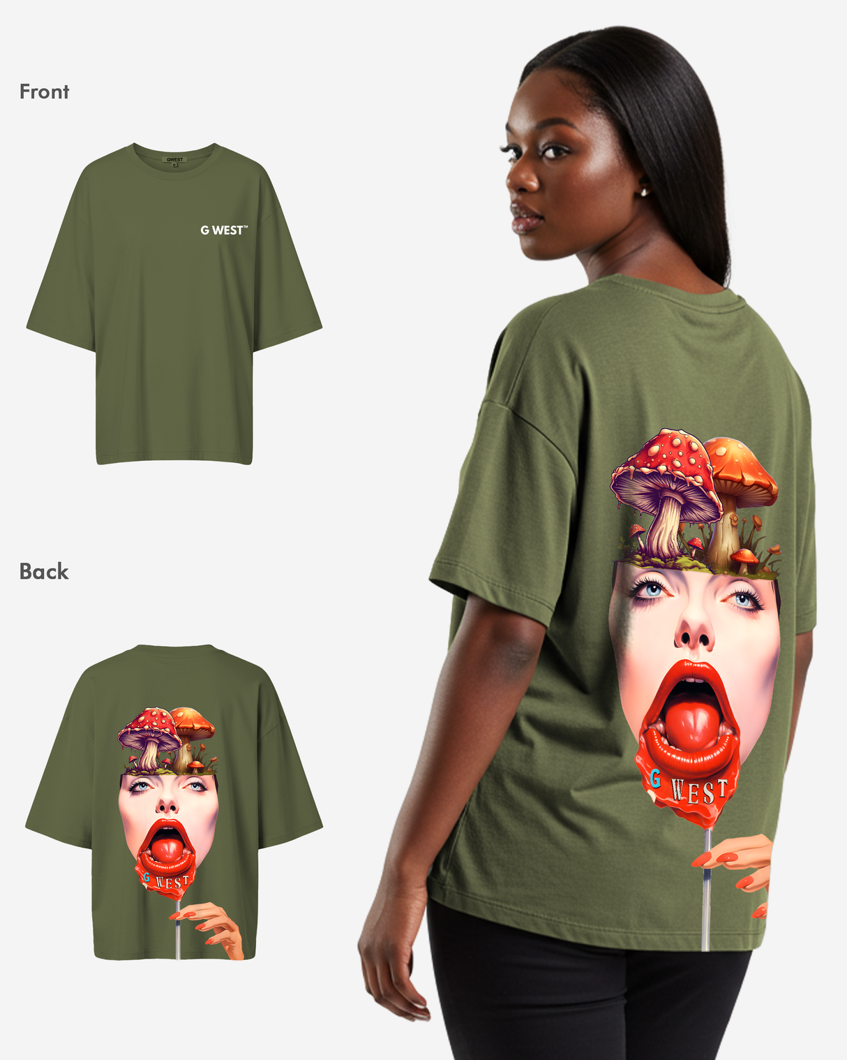 G West Oversized Lollipop Mushroom Oversized Tee - WOMEN