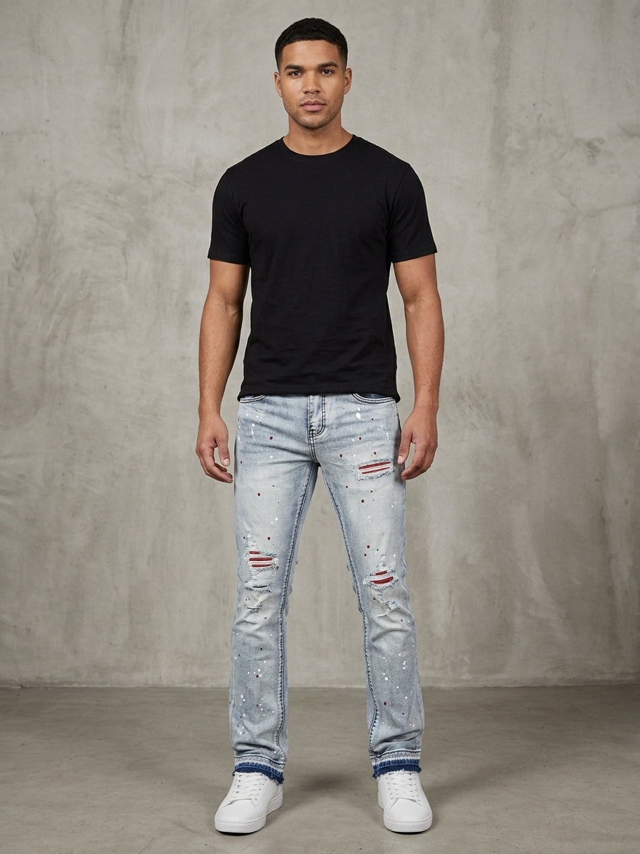 Denim City Rip N Repair Stacked Jeans Multi Colors