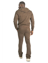 Makobi Set | M5455 Lorenzino Zip-Up Hoodie Set - Brown