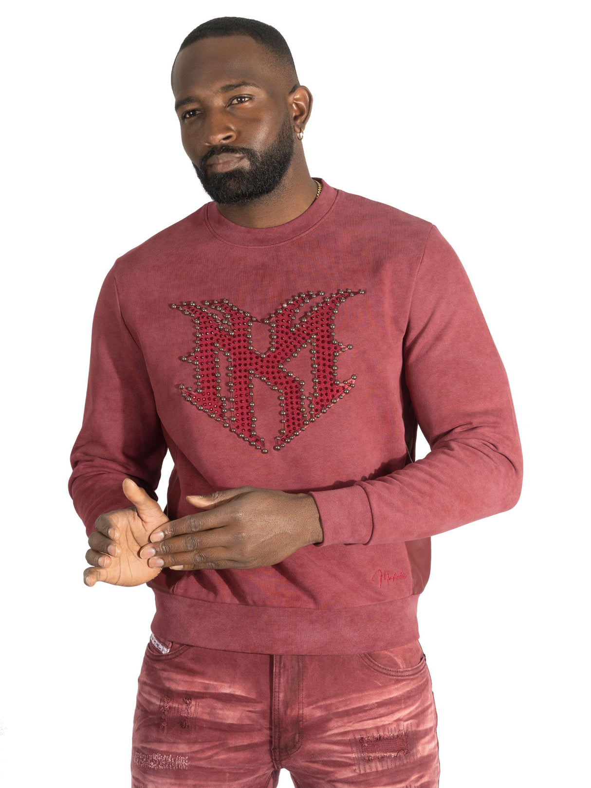 Makobi Sweatshirt | M4241 Lorenzino Crewneck - Burgundy