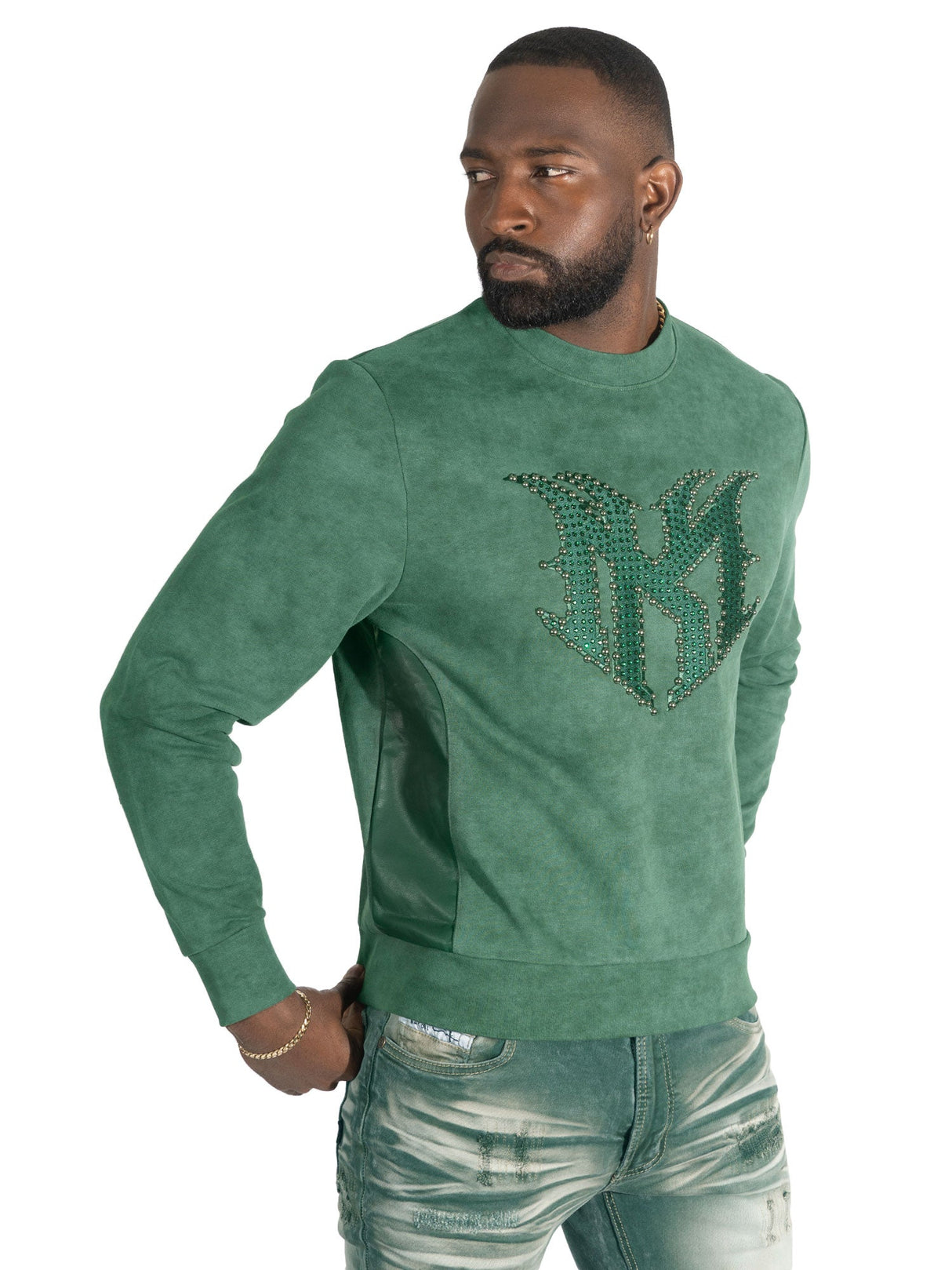 Makobi Sweatshirt | M4241 Lorenzino Crewneck - Green