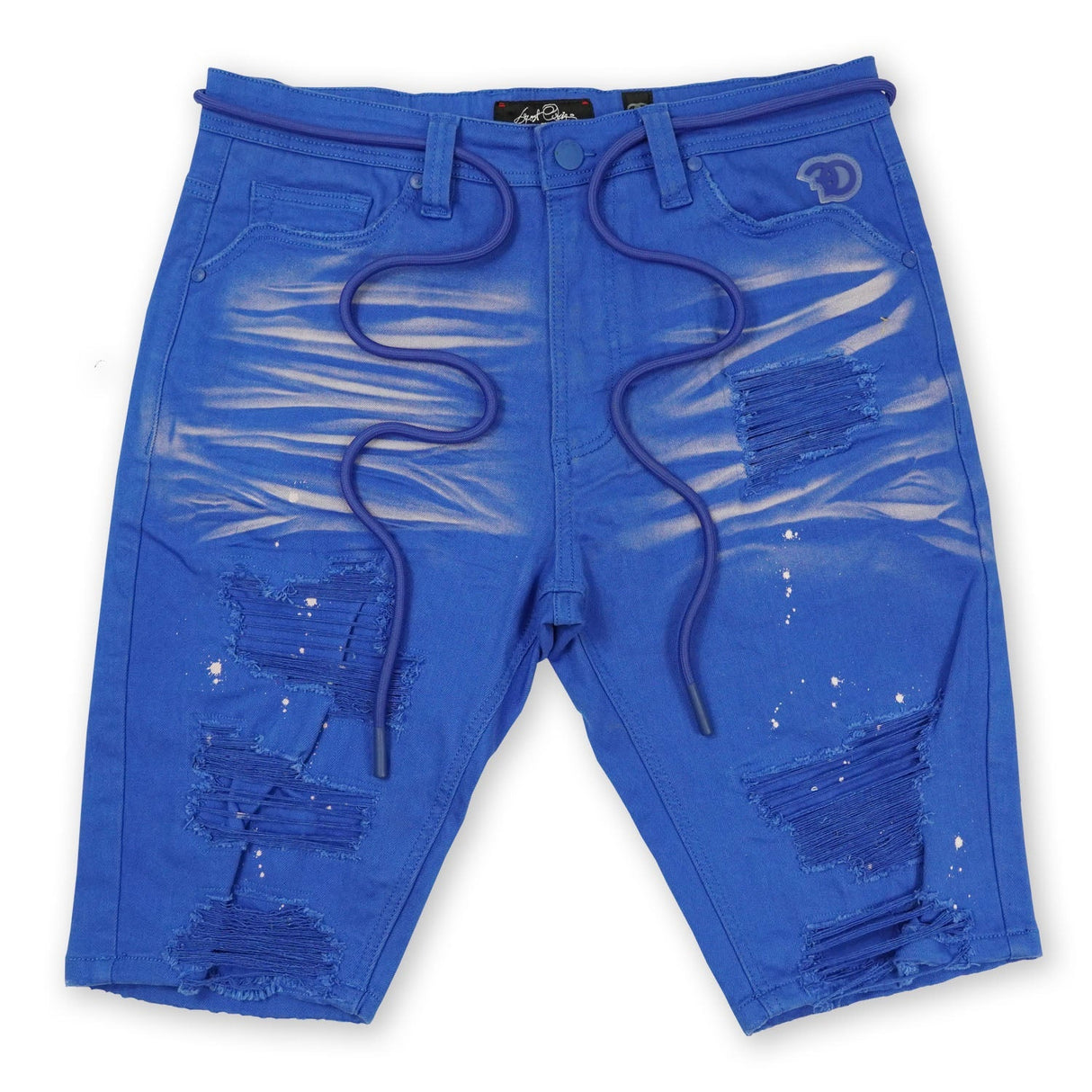 Frost Design F622 Frost Shredded Denim Shorts - Royal