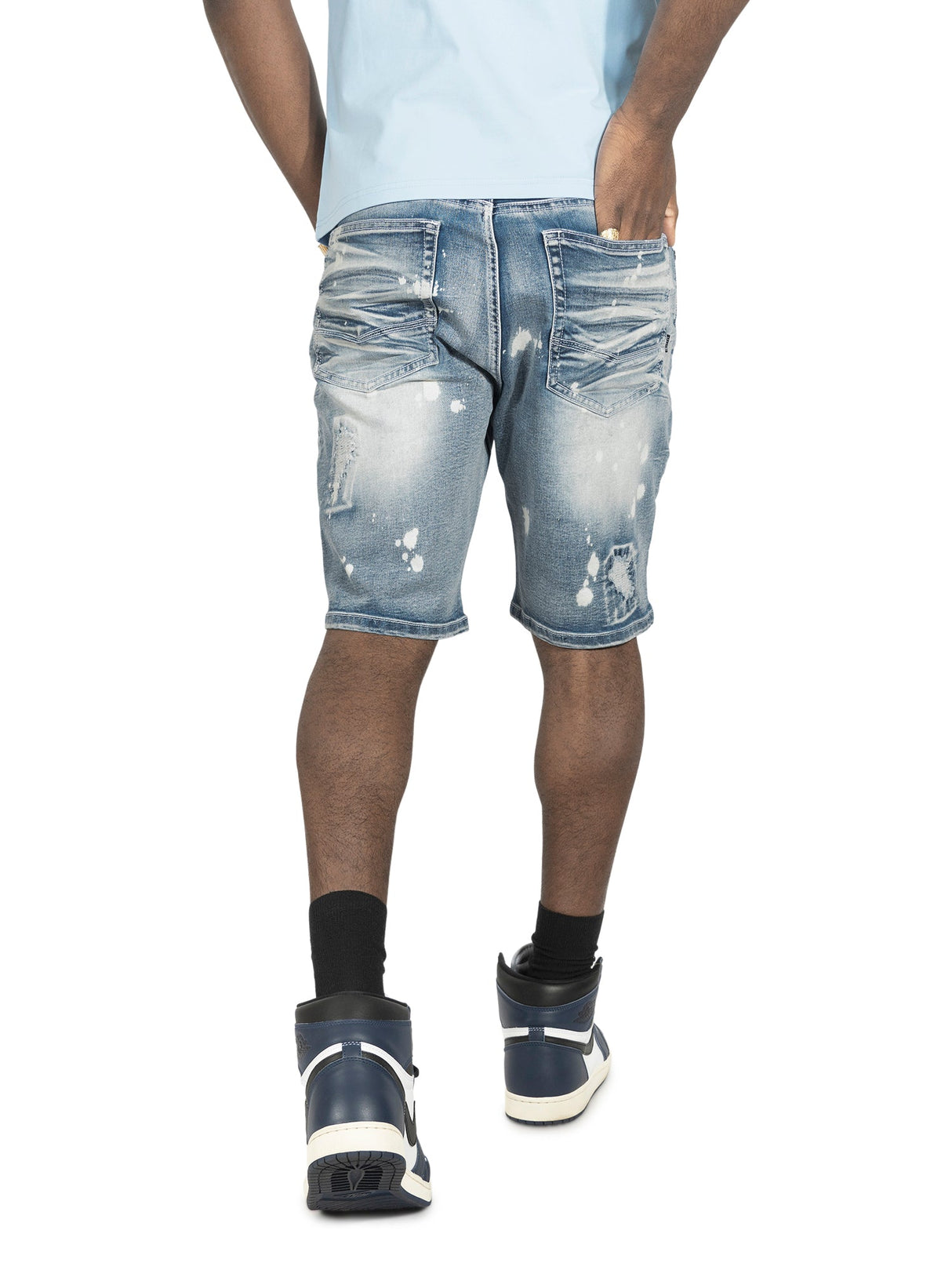 Makobi M607 Amato Denim Shorts - Light Wash