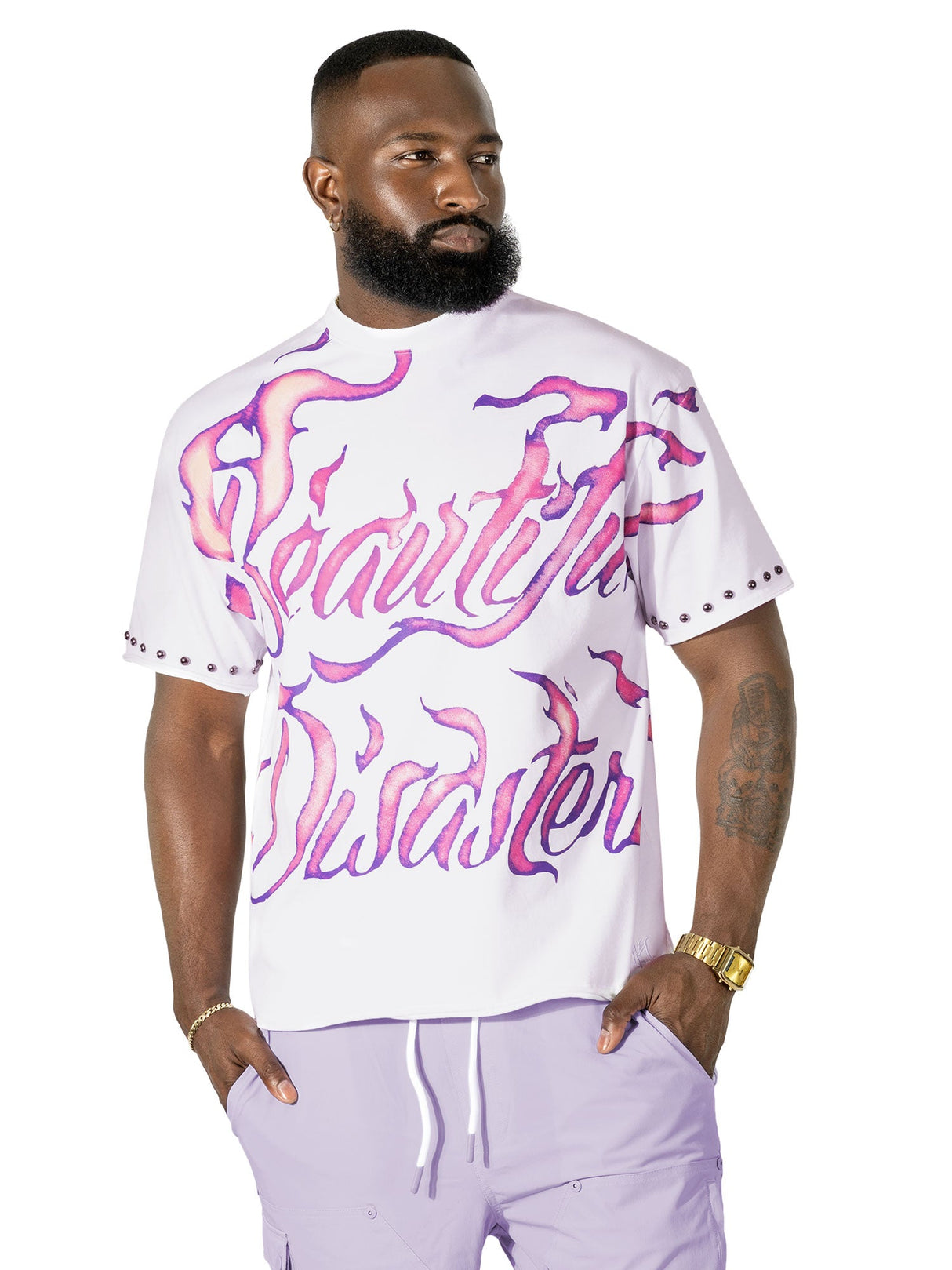 Makobi Jersey Shirt | M391 Beautiful Disaster Boxed Tee - White